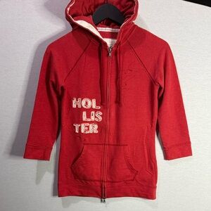 HOLLISTER Vintage Red Zip Up Hoodie